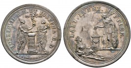 Haus Habsburg. Josef II., Mitregent 1764-1780. Silbermedaille o.J. (1765) von J.N. Körnlein, auf seine Vermählung mit Prinzessin Josepha von Bayern. G...