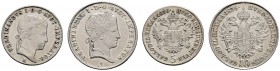 Haus Österreich. Ferdinand I., Kaiser von Österreich 1835-1848. Lot (2 Stücke): 10 und 5 Kreuzer 1836 -Wien-. Her. 290,332, J. 235,236.
vorzüglich-prä...