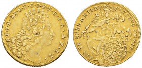 Bayern. Maximilian II. Emanuel 1679-1726. Max d'or 1720 -München-. Hahn 206, Witt. 1616, Fr. 226. 6,53 g
minimaler Kratzer auf dem Avers, sehr schön-v...