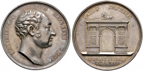 Bayern. Maximilian I. Joseph 1806-1825. Silbermedaille 1824 von J. Losch, auf das 25-jährige Regierungsjubiläum. Kopf des Königs nach rechts / Ansicht...