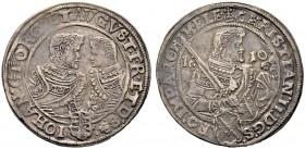 Sachsen-Albertinische Linie. Christian II., Johann Georg I. und August 1601-1611. Taler 1610 -Dresden-. Keilitz/Kahnt 228, Slg. Mers. -, Schnee 767, D...