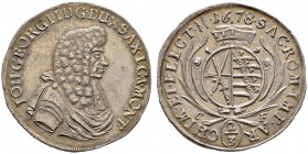 Sachsen-Albertinische Linie. Johann Georg II. 1656-1680. Gulden zu 2/3 Taler 1678 -Dresden-. Clauss/Kahnt 407, Slg. Mers. 1189, Kohl 228, Dav. 806.
fe...