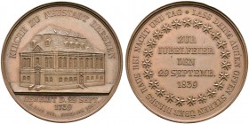 Sachsen-Albertinische Linie. Friedrich August II. 1836-1854. Bronzemedaille 1839 von Schilling, auf die Jahrhundertfeier der Drei-Königskirche in Dres...