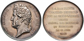 Sachsen-Weimar-Eisenach. Carl Friedrich 1828-1853. Silbermedaille 1842 von Barré, auf den Besuch seines jüngeren Bruders, Herzog Karl Bernhard (1792- ...