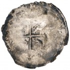 Worms-Bistum. Konrad II. von Sternberg 1171-1192. (Einseitiger) Dünnpfennig. In den Winkeln eines befußten Kreuzes "A"/Lindwurm/retrogrades "S" sowie ...