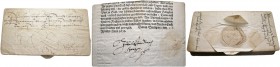 Württemberg. Julius Friedrich 1631-1633. Gedrucktes Edikt an die Brüder Hans Jakob, Hans Sebastian und Hans Ernst von Gültlingen zu Pfeffingen betreff...