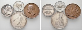 4 Stücke: BAYERN, Silberne Prämienmedaille 1911 (graviert) von Börsch. IV. Preis beim Preis­schießen des K.B. 1. Jäger-Bataillons (35 mm, 19,9 g); HAM...