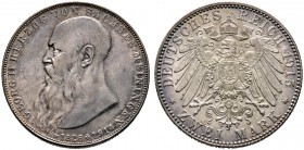 Silbermünzen des Kaiserreiches. SACHSEN-MEININGEN. 2 Mark 1915. Auf seinen Tod. J. 154.
feine Patina, vorzüglich/fast Stempelglanz