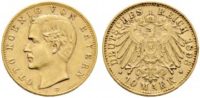 Reichsgoldmünzen. BAYERN. Otto 1886-1913. 10 Mark 1893 D. J. 199.
kleiner Randfehler, gutes sehr schön