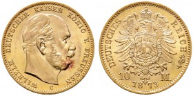 Reichsgoldmünzen. PREUSSEN. Wilhelm I. 1861-1888. 10 Mark 1873 C. J. 242.
Prachtexemplar, Stempelglanz