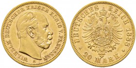 Reichsgoldmünzen. PREUSSEN. 20 Mark 1888 A. J. 246.
minimale Kratzer, vorzüglich