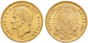 Reichsgoldmünzen. SACHSEN. Johann 1854-1873. 20 Mark 1872 E. J. 258.
gutes vorzüglich