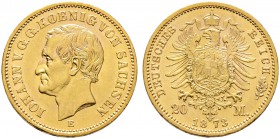 Reichsgoldmünzen. SACHSEN. 20 Mark 1873 E. J. 259.
winzige Kratzer, vorzüglich/vorzüglich-prägefrisch
