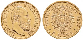 Reichsgoldmünzen. WÜRTTEMBERG. 5 Mark 1877 F. J. 291.
vorzüglich/prägefrisch