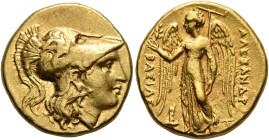 KINGS OF MACEDON. Alexander III ‘the Great’, 336-323 BC. Stater (Gold, 18 mm, 8.55 g, 12 h), Sardes, struck under Menander or Kleitos, circa 322-319/8...