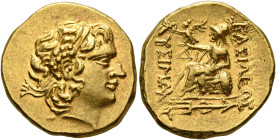 KINGS OF PONTOS. Mithradates VI Eupator, circa 120-63 BC. Stater (Gold, 20 mm, 8.29 g, 12 h), First Mithradatic War issue, in the name and types of Ly...