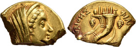 PTOLEMAIC KINGS OF EGYPT. Arsinoe II, wife of Ptolemy II, died 270 BC. Octodrachm (Gold, 27x18 mm, 16.88 g, 12 h), struck under Ptolemy VI and Ptolemy...