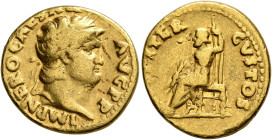 Nero, 54-68. Aureus (Gold, 18 mm, 7.15 g, 10 h), Rome, circa 66-67. IMP NERO CAESAR AVGVSTVS Laureate head of Nero to right. Rev. [IVP]PITER CVSTOS Ju...