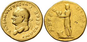 Vespasian, 69-79. Aureus (Gold, 19 mm, 7.00 g, 6 h), Rome, 76. IMP CAESAR VESPASIANVS AVG Laureate head of Vespasian to left. Rev. AETERNITAS Aeternit...