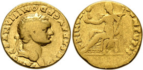 Domitian, as Caesar, 69-81. Aureus (Gold, 17 mm, 5.03 g, 6 h), Rome, struck under Vespasian, 79. CAESAR DIVI F DOMITIANVS COS VI Laureate head of Domi...