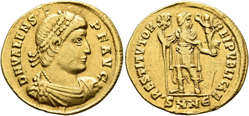 Valens, 364-378. Solidus (Gold, 21 mm, 4.37 g, 6 h), Nicomedia, 364. D N VALENS ...