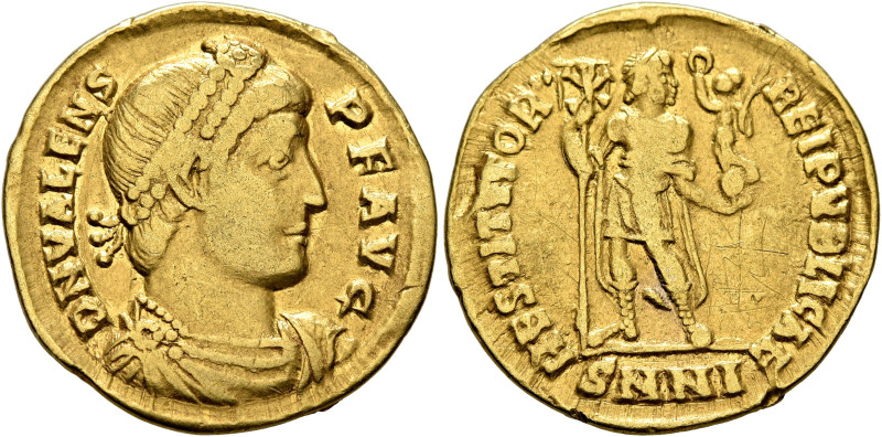 Valens, 364-378. Solidus (Gold, 21 mm, 4.38 g, 6 h), Nicomedia, 364. D N VALENS ...