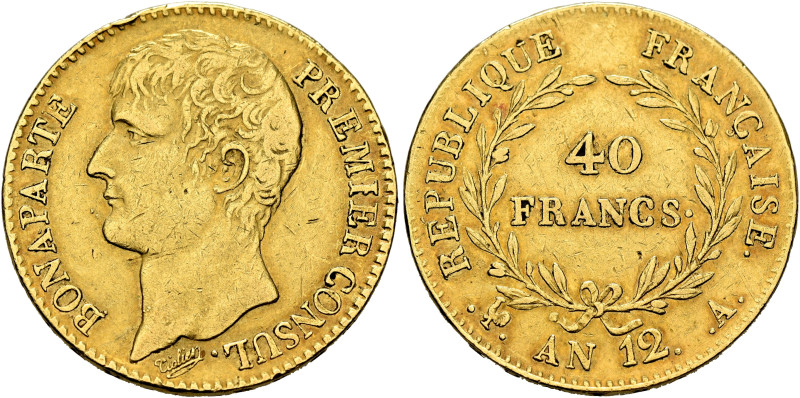 FRANCE, Premier République. Consulat. 1799-1804. 40 Francs Year 12 = 1803/4 A (G...