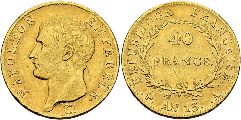 FRANCE, Premier République. Consulat. 1799-1804. 40 Francs Year 13 = 1804/5 A (G...