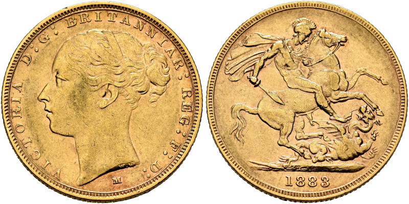 AUSTRALIA, Colonial. Trade Coinage. Victoria, 1837-1901. Sovereign 1883 M (Gold,...