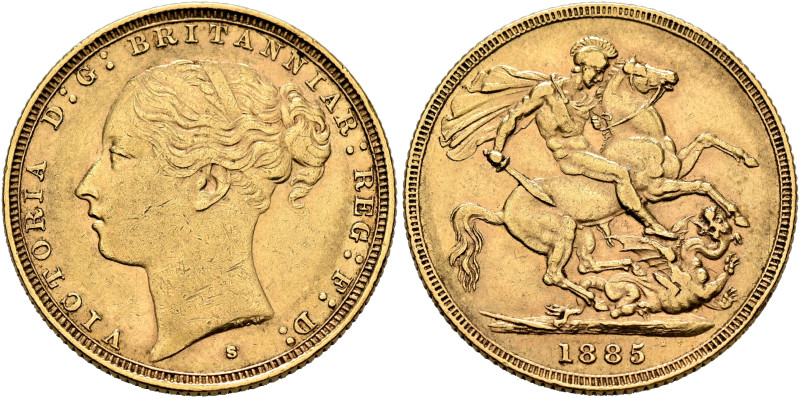 AUSTRALIA, Colonial. Trade Coinage. Victoria, 1837-1901. Sovereign 1885 S (Gold,...