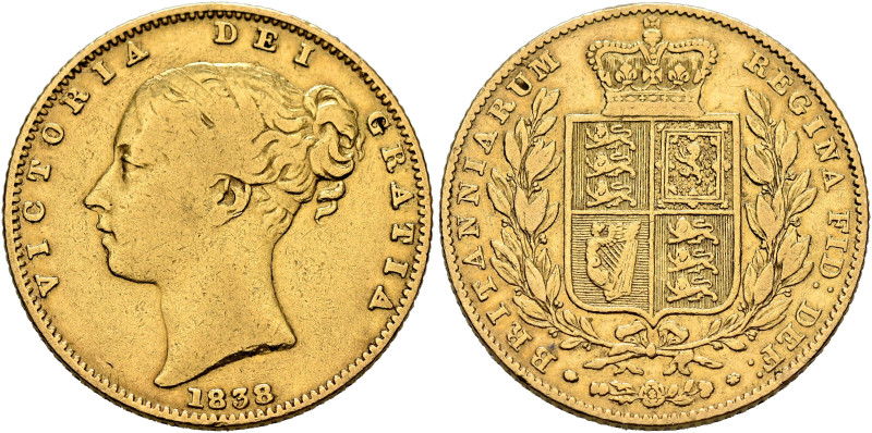 BRITISH, Hanover. Victoria, 1837-1901. Sovereign 1838 (Gold, 22 mm, 7.88 g, 6 h)...