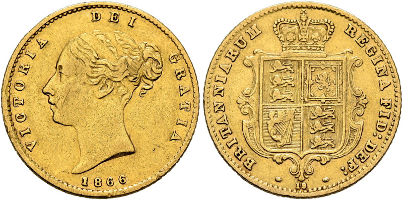BRITISH, Hanover. Victoria, 1837-1901. Half Sovereign 1866 (Gold, 19 mm, 3.94 g,...