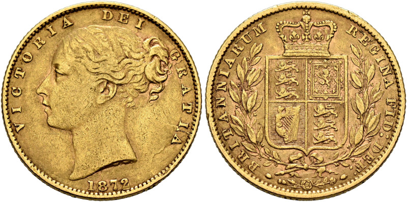 BRITISH, Hanover. Victoria, 1837-1901. Sovereign 1872 (Gold, 22 mm, 7.94 g, 6 h)...
