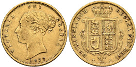 BRITISH, Hanover. Victoria, 1837-1901. Half Sovereign 1877 (Gold, 19 mm, 3.91 g, 6 h), die number 70, London. VICTORIA DEI GRATIA / 1877 Bare head of ...
