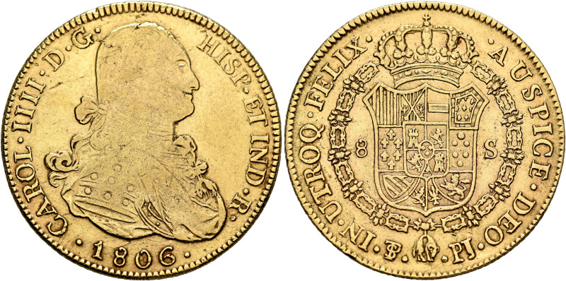BOLIVIA, Colonial (as Alto Perú). Carlos IV, king of Spain, 1788-1808. 8 Escudos...