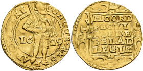 LOW COUNTRIES. Republiek der Zeven Verenigde Nederlanden (Dutch Republic). Friesland, 1581-1795. Dukat 1629 (Gold, 23 mm, 3.49 g, 9 h), Leeuwarden. CO...