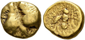 CENTRAL EUROPE. Boii. Late 2nd-early 1st century BC. 1/8 Stater (Gold, 8 mm, 0.99 g), Athena-Alkis-series. Two irregular bulges (reworked die with hea...