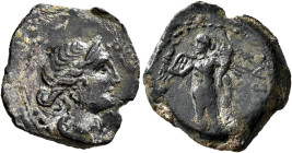 SPAIN. Corduba. Mid 2nd century BC. 1/4 Unit (Bronze, 21 mm, 4.43 g, 7 h). [CN IVLI L] F Q Diademed head of Venus to right. Rev. [CORDV]BA Eros standi...