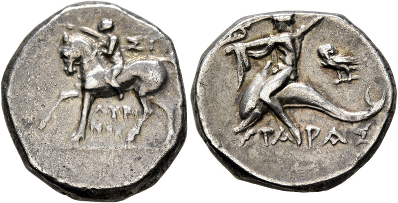 CALABRIA. Tarentum. Circa 272-240 BC. Didrachm or Nomos (Silver, 19 mm, 6.41 g, ...