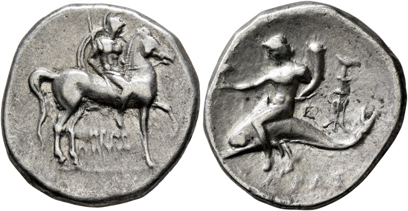 CALABRIA. Tarentum. Circa 272-240 BC. Didrachm or Nomos (Silver, 20 mm, 6.23 g, ...