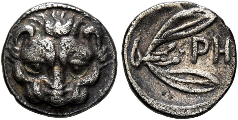 BRUTTIUM. Rhegion. Circa 415/0-387 BC. Litra (Silver, 10 mm, 0.75 g, 5 h). Facin...