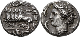SICILY. Syracuse. Dionysios I, 405-367 BC. Dekadrachm (Silver, 34 mm, 43.02 g, 6 h), unsigned dies in the style of Euainetos, circa 405-380. Chariotee...
