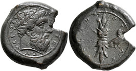SICILY. Syracuse. Timoleon and the Third Democracy, 344-317 BC. Hemidrachm (Bronze, 24 mm, 13.40 g, 12 h). ΖΕΥΣ ΕΛΕΥΘΕΡΙΟΣ Laureate head of Zeus Eleut...