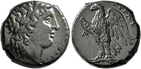 SICILY. Syracuse. Hiketas II, 287-278 BC. AE (Bronze, 21 mm, 8.69 g, 12 h). [ΔΙΟΣ ΕΛΛΑΝΙΟΥ] Laureate head of Zeus Hellanios to right. Rev. ΣΥΡΑΚ[ΟΣΙΩΝ...