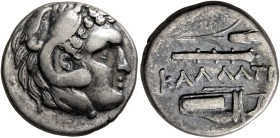 MOESIA. Kallatis. 3rd-2nd centuries BC. Drachm (Silver, 18 mm, 5.15 g, 12 h). Head of Herakles to right, wearing lion skin headdress. Rev. KAΛΛATI[Α] ...