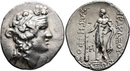 ISLANDS OFF THRACE, Thasos. Circa 148-90/80 BC. Tetradrachm (Silver, 33 mm, 16.70 g, 11 h). Head of Dionysos to right, wearing ivy wreath and taenia. ...