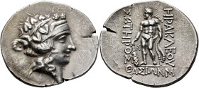 ISLANDS OFF THRACE, Thasos. Circa 148-90/80 BC. Tetradrachm (Silver, 36 mm, 16.31 g, 12 h). Head of youthful Dionysos to right, wearing tainia and wre...