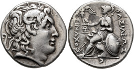 KINGS OF THRACE. Lysimachos, 305-281 BC. Tetradrachm (Silver, 28 mm, 12.59 g, 12 h), a contemporary imitation of an issue from Lampsakos, uncertain mi...