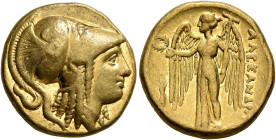 KINGS OF MACEDON. Alexander III ‘the Great’, 336-323 BC. Stater (Gold, 17 mm, 8.57 g, 7 h), Amphipolis, struck under Antipater, circa 325-319. Head of...