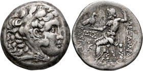 KINGS OF MACEDON. Alexander III ‘the Great’, 336-323 BC. Tetradrachm (Silver, 28 mm, 16.79 g, 12 h), Kalchedon, circa 260-220. Head of Herakles to rig...